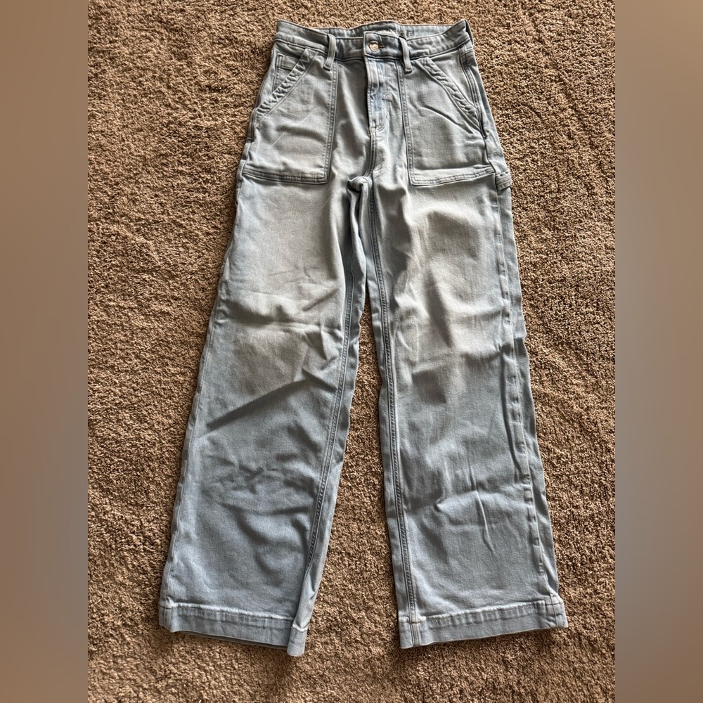 American Eagle Wide Leg Cargo Jeans, 4, EUC